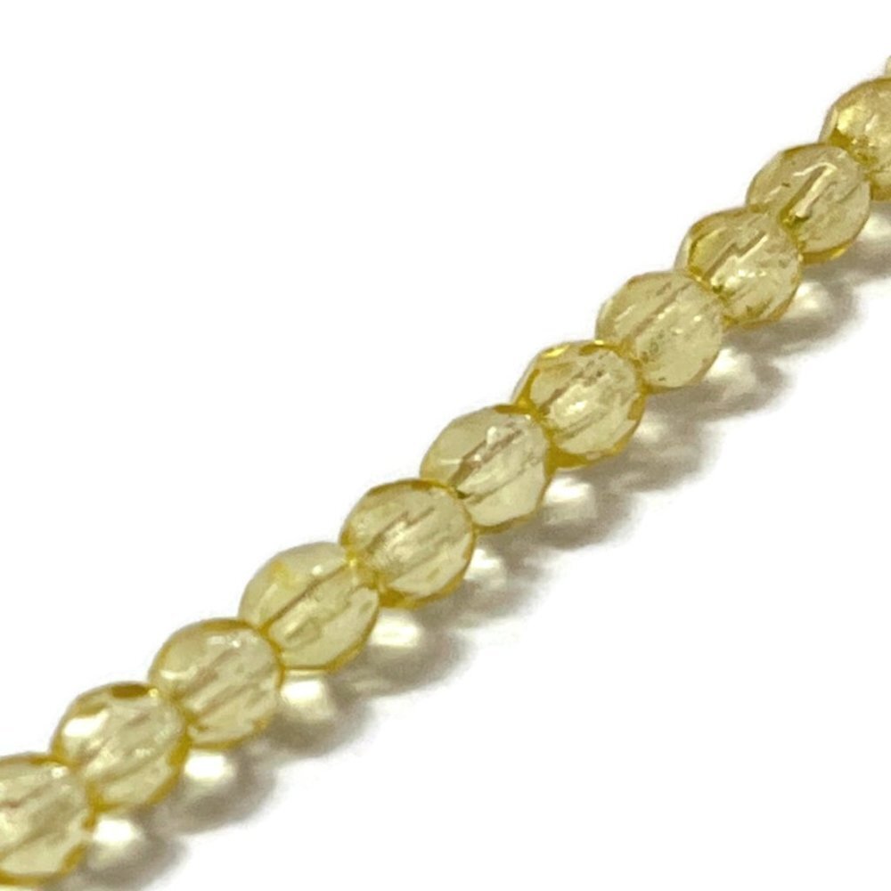 As Low as $2 Pale Yellow Transparent Faceted Czech Round Beads 4mm (40)